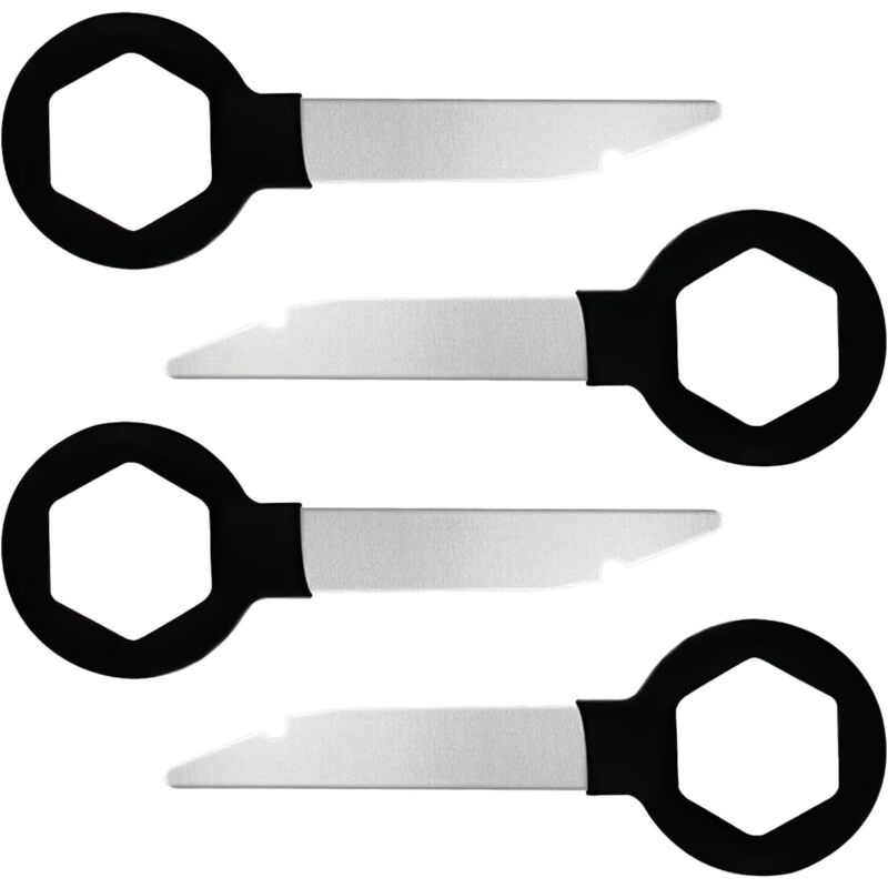 CCYKXA 4-teiliges Autoradio-Ausbauschlüsselset, Autoradio-Ausbauschlüssel, universelles Werkzeug zum Entfernen der Autoradio-Verkleidung, massiver