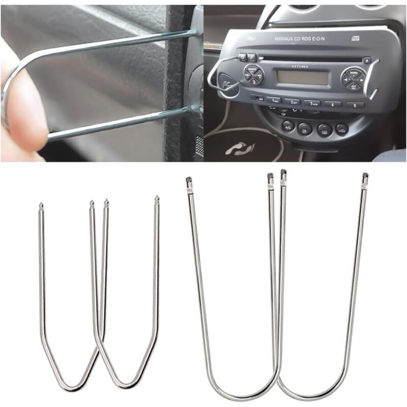 CCYKXA 4-teiliges Autoradio-Ausbauwerkzeug-Set, Audio-Ausbauwerkzeug, Autoradio-Ausbauhebel, Autoradio-Halterungslösewerkzeug, universelles Zubehör