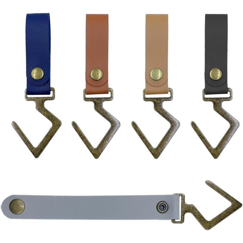 Ccykxa - 5 Stück S-förmige Haken, multifunktionale dreieckige Metallhaken aus Leder, für Töpfe, Mantel, Küche, Badezimmer, Büro, Rucksack (5 Farben)