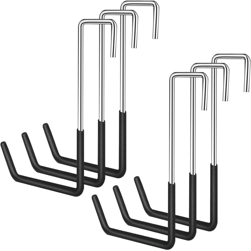 CCYKXA 6-teiliges Garagenhaken-Set, 18,8 cm S-förmiger Fahrradhaken für Leitern, Fahrräder, Dachsparrenhalterungen und Gartengeräte