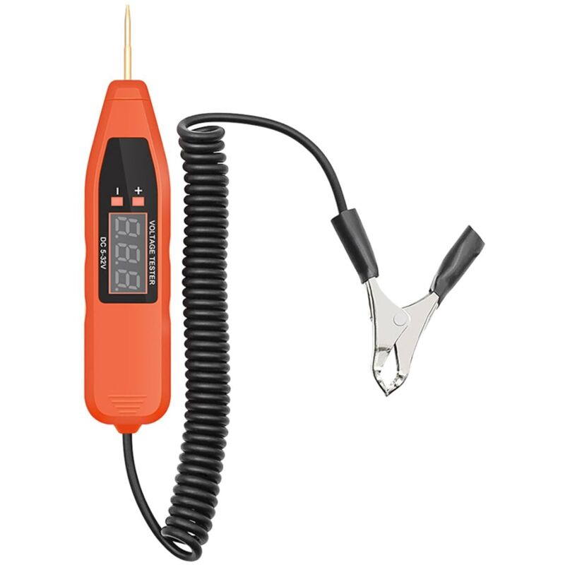 CCYKXA Digitaler Kfz-Spannungsprüfer 5–32 V, Stiftförmiger Stromkreisprüfer mit Digitalanzeige, 12-V-Sicherungsprüfer für Kfz-Wartung,