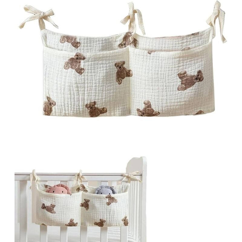 CCYKXA Hängender Windel-Organizer, Babybett-Taschen-Organizer, 2-in-1-Kinderbett-Organizer-Tasche, Hängende Aufbewahrungstasche, Hängender