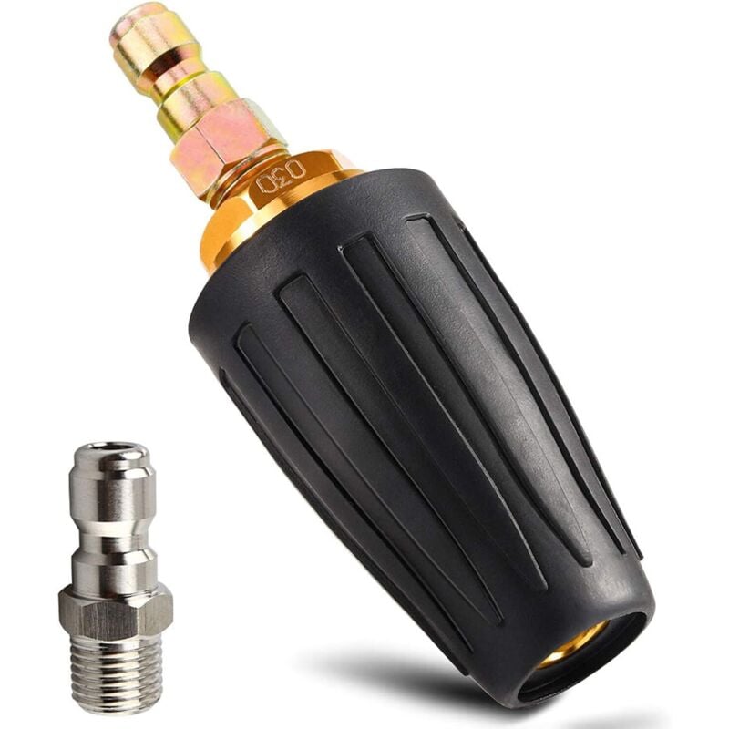 Ccykxa Hochdruckreiniger-Tipps, Turbodüse, Hochdruckreiniger, maximal 3000 psi, rotierende Hochdruckreiniger-Düse mit 1/4 Zoll Schnellanschluss zum