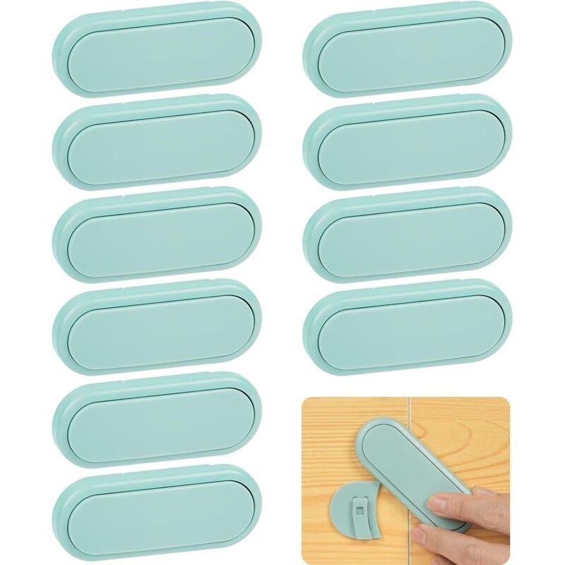Ccykxa - Kindersicherheitstüren, 10 Stück, Baby-Sicherheits-Schrankschloss, Baby-Sicherheitsriegel, Baby-Türstopper, Sicherheitsschloss für