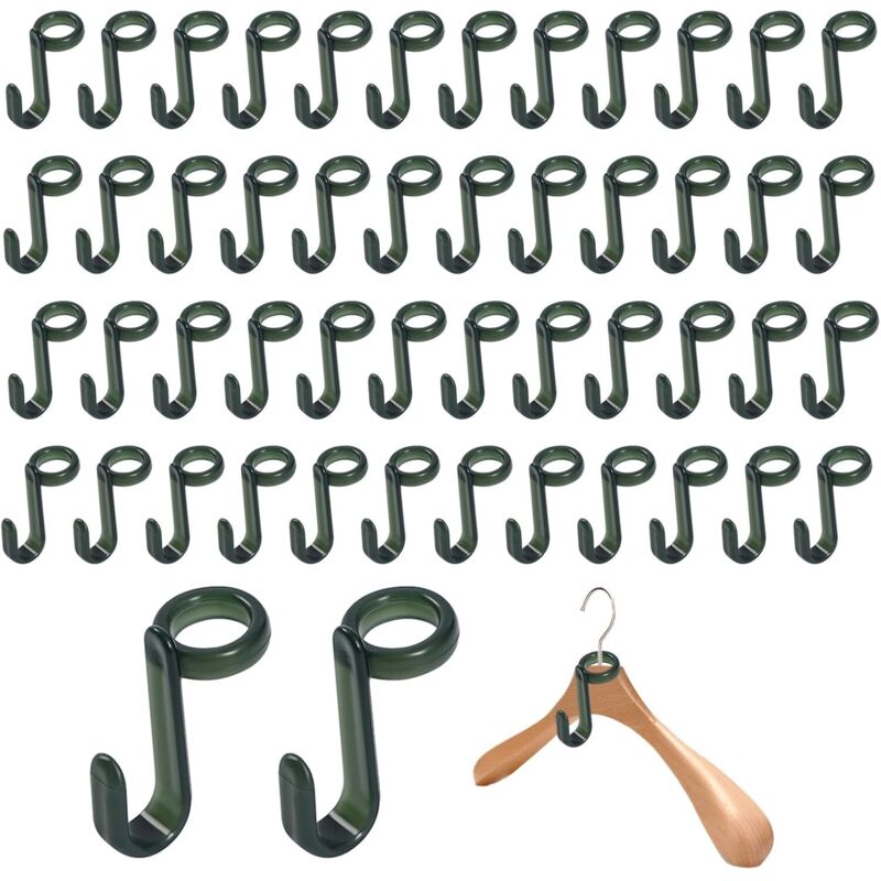 CCYKXA Kleiderbügel-Verbindungshaken – 50 stapelbare, kratzfeste Stück – Mehrfach-Kleiderbügel-Verbindungshaken für Wohnungen, Hausfrauen, Mütter,