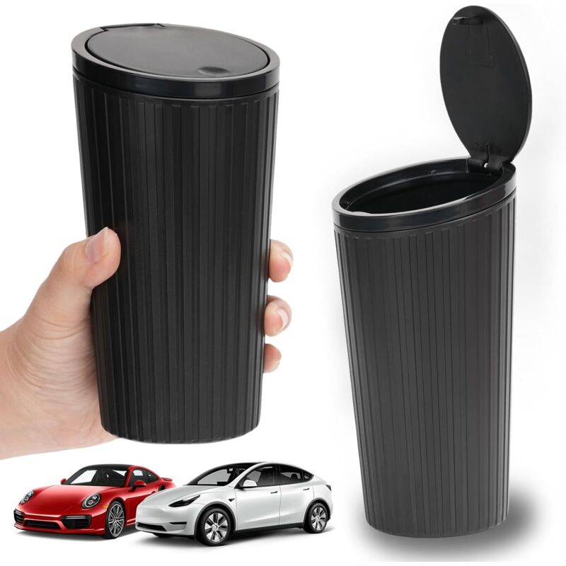 CCYKXA Kleiner Auto-Mülleimer mit Deckel, Mini-Auto-Mülleimer, kleiner wasserdichter Auto-Mülleimer, tragbar, wasserdicht, vielseitig einsetzbar, für