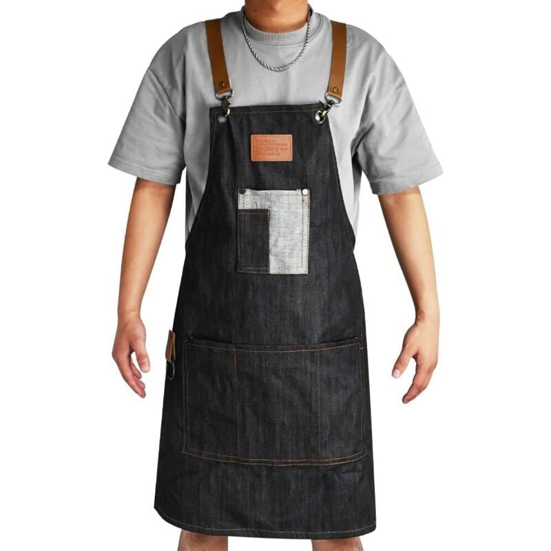 Küchenschürze, verstellbare Schürze mit Taschen, Kochschürze, Grill-Reinigungsschürze, Malschürze für Erwachsene, zum Friseur, Schweißen, Kochen