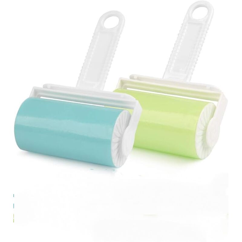 Ccykxa - Set mit 2 Fusselrollen, selbstklebende Bürste, waschbar und wiederverwendbar, Anti-Polierrollen, entfernt Tierhaare für Haare, Kleidung,