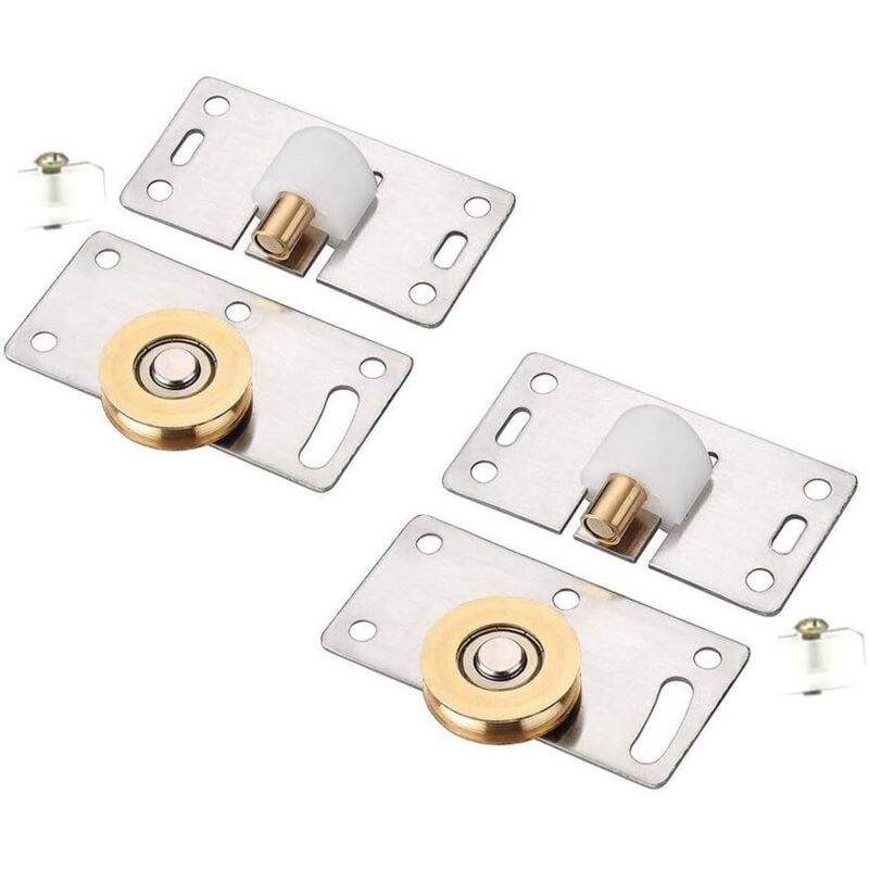 CCYKXA Set mit 2 Schiebetürrollen – Raddurchmesser – Schiebetürbeschläge – Für Kleiderschränke, Fenster, Schiebetüren