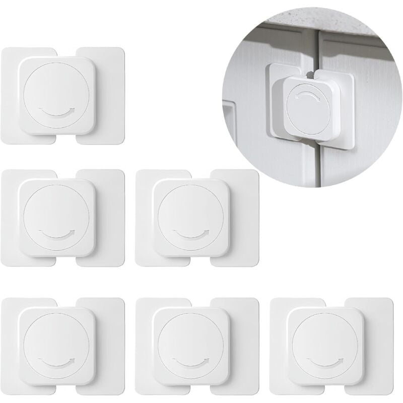 CCYKXA Set mit 6 Kindersicherungen für Schränke und Fenster – mit starkem Klebstoff, geeignet für Fenster, Kühlschränke, Schränke, Schubladen,