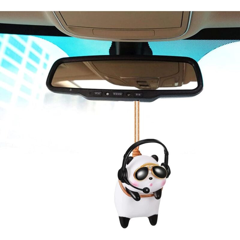 Ccykxa - Swinging Panda Auto-Rückspiegel-Anhänger, Auto-Rückspiegel-Anhänger zum Aufhängen, Ornament, Auto-Dekoration, Auto-Innenzubehör, Dekoration