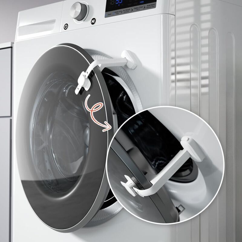 CCYKXA Verbesserte Türstütze für Waschmaschine und Trockner mit Babysicherheitsfunktion, Türverriegelung für Waschmaschine, hält die