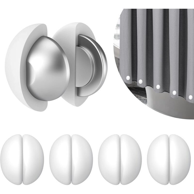 Weiß - 5 Paar) Duschvorhangmagnete - Anti-Float-Gewichte aus Silikon, rostbeständig, einfache Befestigung, verhindern das Verrutschen des Liners