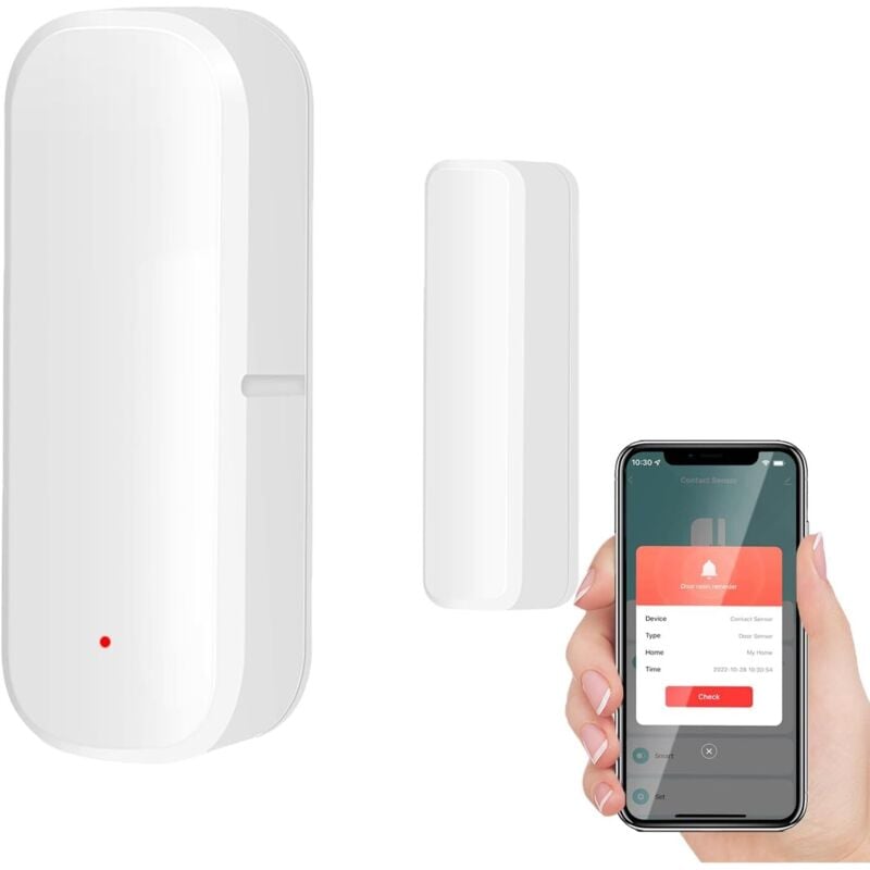 1 pcs Smart WiFi Türsensor, Drahtloser Tür-/Fenstermelderalarm, Smart Tür-/Fensterkontaktsensor für die Heimsicherheit Kompatibel - Ccykxa