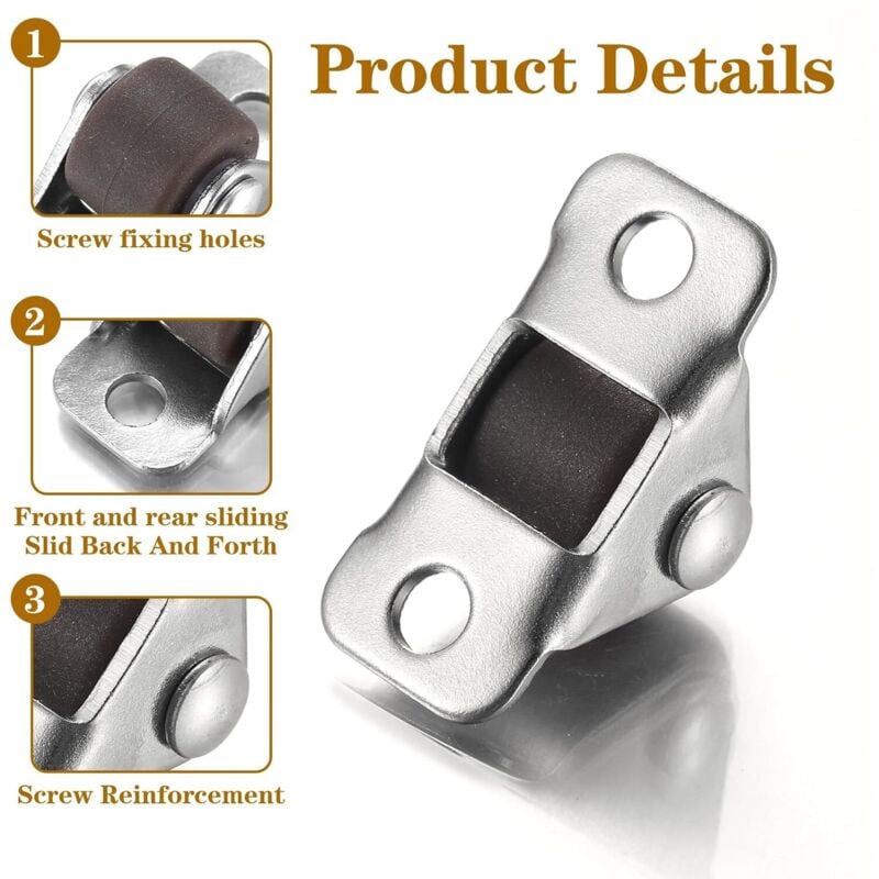 Ccykxa - 8er-Pack 0,5 Zoll kleine Lenkrollen für Möbel, robuste Bockrollen mit niedrigem Profil für Geräte, Möbel, Rollschränke, untere Lagerregale