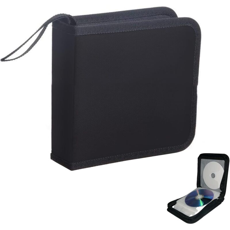 CD-Aufbewahrungsbox für 40 CDs, DVD-Organizer für Auto und Zuhause, platzsparend für Büro, Wohnzimmer und Wohnung, Schwarz