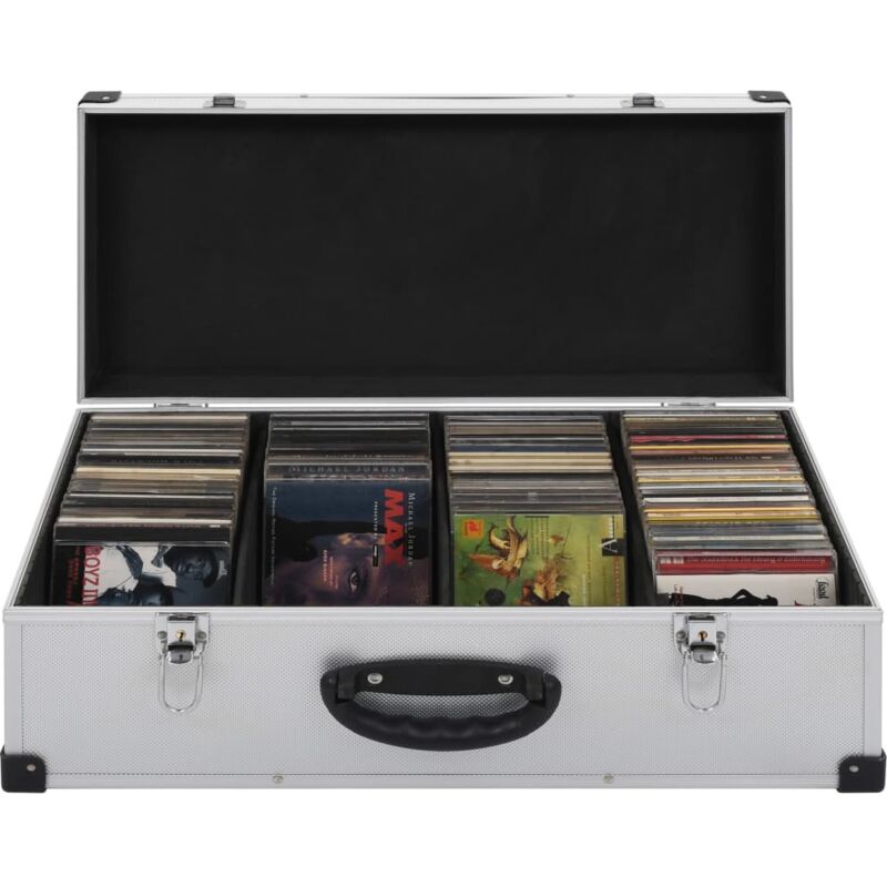 CD-Koffer für 80 CDs Aluminium abs Silbern Vidaxl