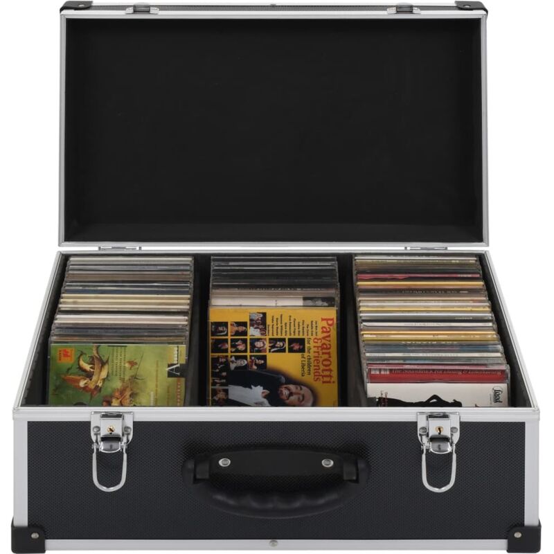 CD-Koffer für 60 CDs Aluminium abs Schwarz Vidaxl