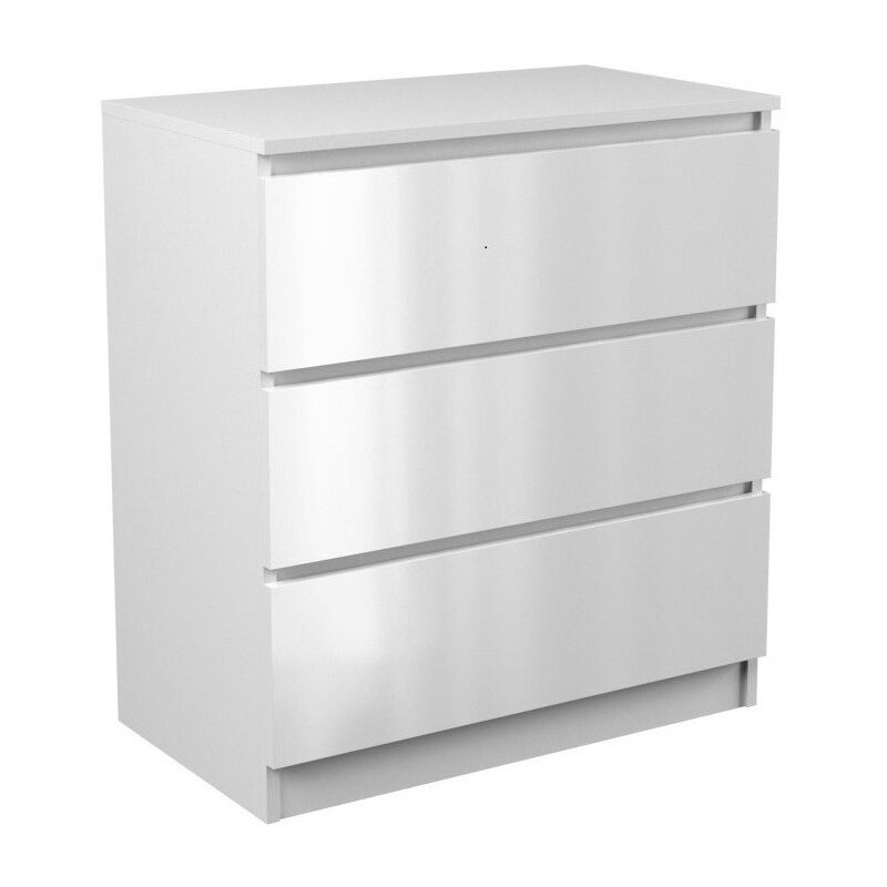 CDF Kommode Malwa M3 Farbe: Weiß glänzend Schrank für Dokumente, Kleinigkeiten Ideal für Wohnzimmer, Schlafzimmer, Kinderzimmer, Jugendzimmer und