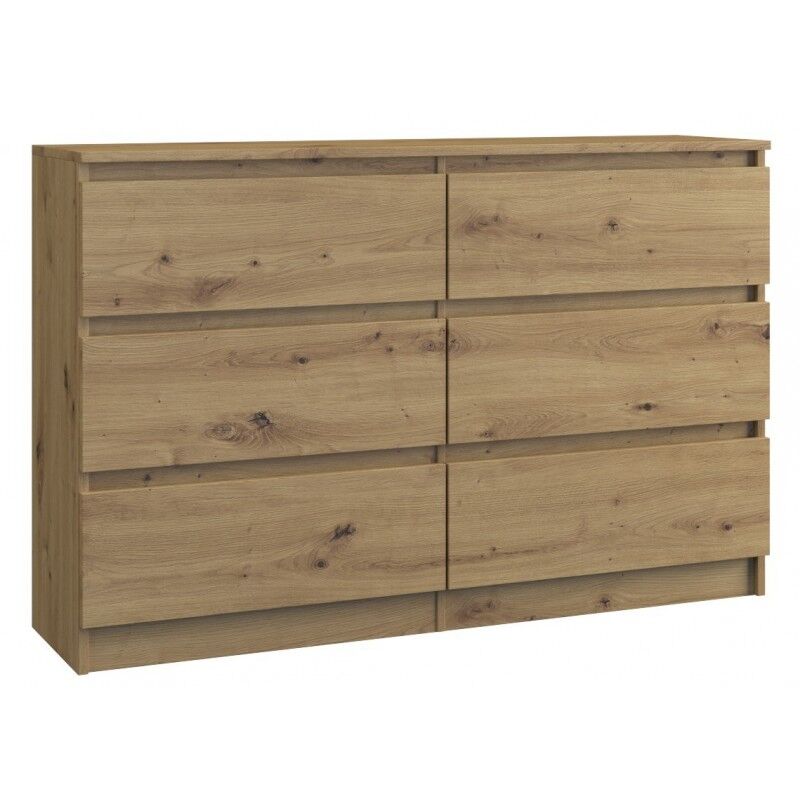 Cdf Kommode Malwa M6 120 Farbe: Eiche Artisan Schrank für Dokumente, Kleinigkeiten Ideal für Wohnzimmer, Schlafzimmer, Kinderzimmer, Jugendzimmer und