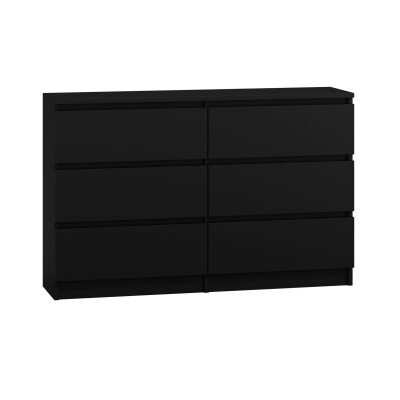 CDF Kommode Malwa M6 120 Farbe: Schwarz Schrank für Dokumente, Kleinigkeiten Ideal für Wohnzimmer, Schlafzimmer, Kinderzimmer, Jugendzimmer und Büro