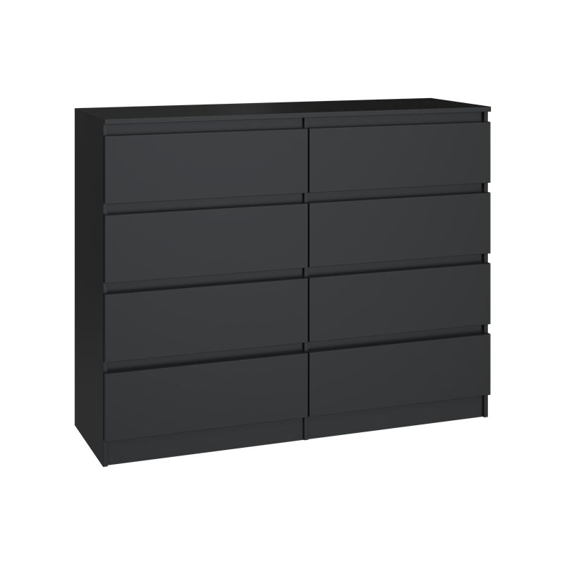 CDF Kommode Malwa M8 120 Farbe: Schwarz Schrank für Dokumente, Kleinigkeiten Ideal für Wohnzimmer, Schlafzimmer, Kinderzimmer, Jugendzimmer und Büro