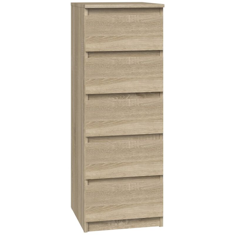 Cdf Moderne Kommode Malwa W5 Farbe: Eiche Sonoma Schrank für Dokumente, Kleinigkeiten Ideal für Wohnzimmer, Schlafzimmer, Kinderzimmer, Jugendzimmer