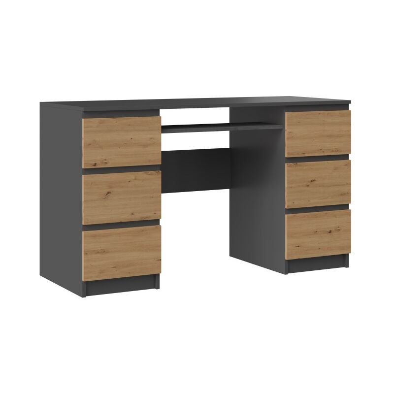 CDF Schreibtisch Kuba Farbe: Anthrazit - Artisan Ideal für Büro, Arbeitszimmer, Kinder- und Jugendzimmer Funktionaler Schreibtisch für Computer,