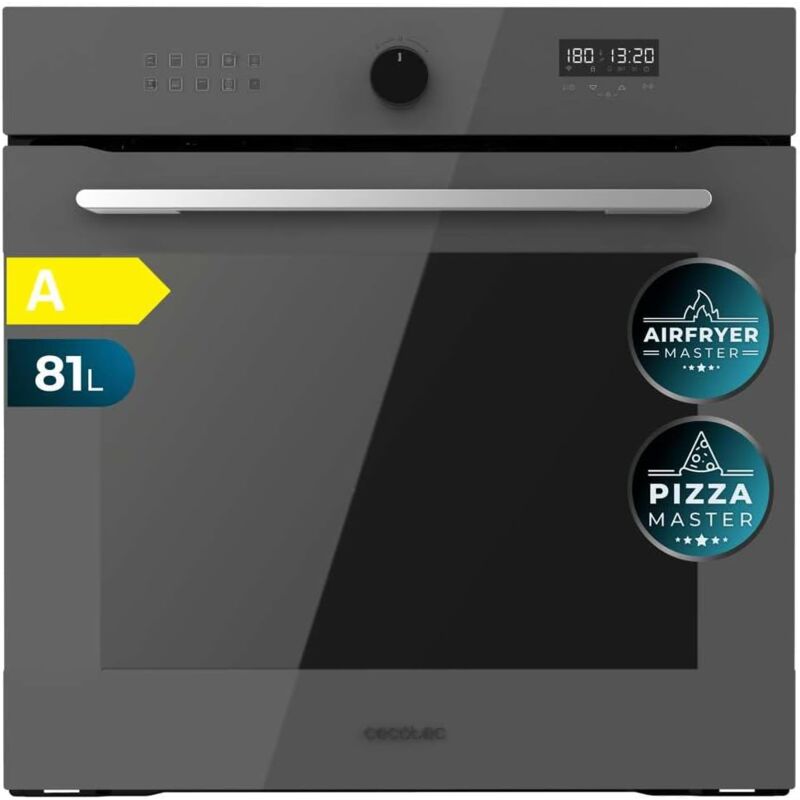 Integrierbarer Airfryer Backofen Glass Grey mit 81L Fassungsvermögen, 11 Funktionen mit Airfryer Master, Pizza Master, Steam Asisst, Steam EasyClean,