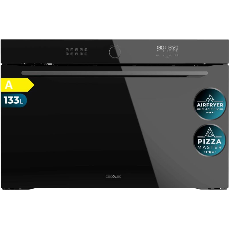 Einbaubackofen Airfryer Glass Black 133L Fassungsvermögen, 11 Funktionen mit Airfryer Master, Pizza Master, Steam Asisst, Steam EasyClean, 3D-Garen,