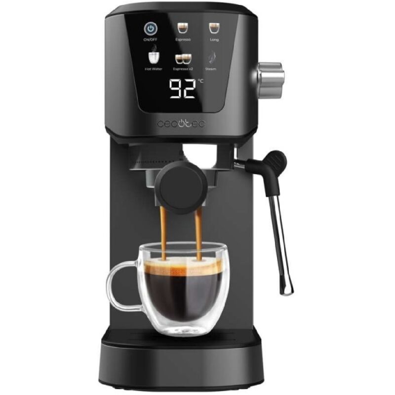 Cecotec Espressomaschine für Espresso und Cappuccino Power Espresso 20 Touch. 1350W, 20 bar, Touchscreen, Dampfdüse