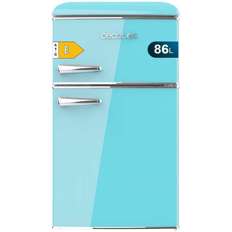 Cecotec - Kleiner Kühlschrank Kühlschrank 2 Türen Retro 86L Bolero CoolMarket 2D Origin 86 Blue e. 89,3cm deHoch und 48,7cm deBreit, Energieklasse e,