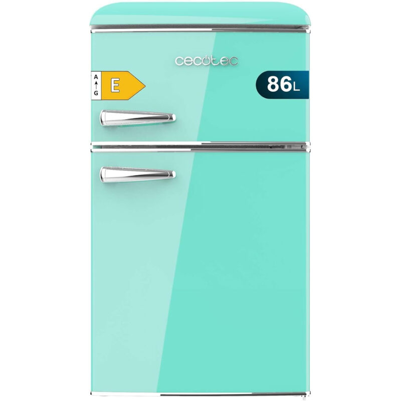 Cecotec Kleiner Kühlschrank Kühlschrank 2 Türen Retro 86L Bolero CoolMarket 2D Origin 86 Green E. 89,3cm deHöhe und 48,7cm deBreite, Energieklasse E,