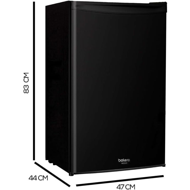 Kleiner Kühlschrank Mini-Retro-Kühlschrank 91L 1 Tür Bolero Coolmarket tt Origin 90 Schwarz e. Tischkühlschrank, 83cm Hoch und 47cm Breit, niedriger