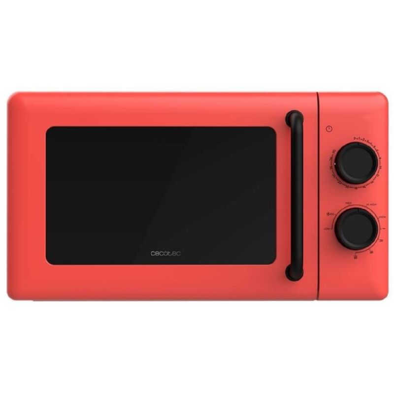 Cecotec - Mechanische Mikrowelle mit Grill de 20L Proclean 3110 Rot. 700W auf 6 Stufen und Grill de 800W, Auftaumodus, Garende-Signal, Innenlampe,