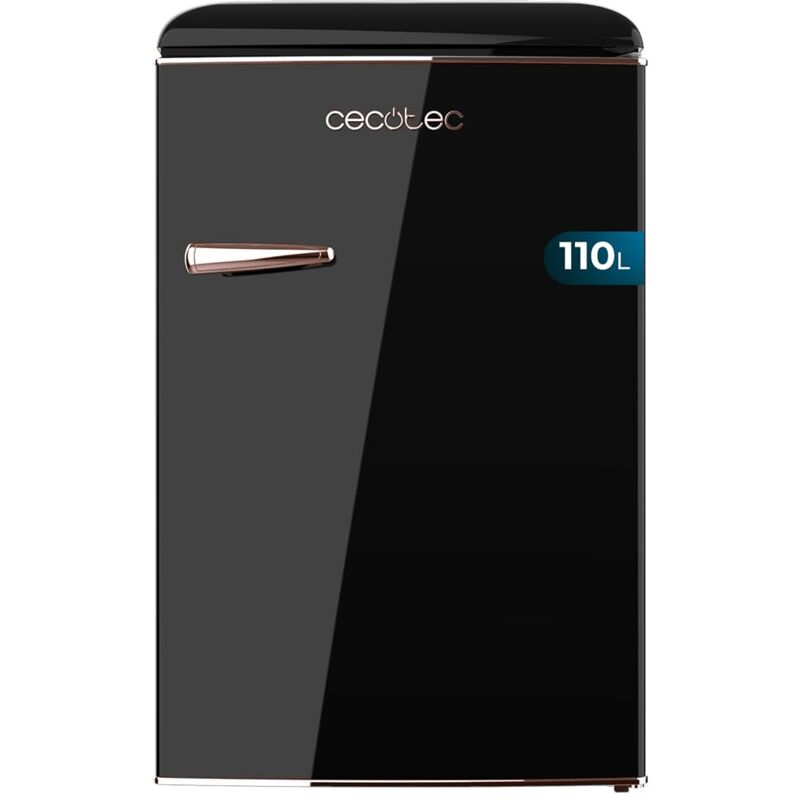 Cecotec Mini-Retro-Kühlschrank Bolero CoolMarket TT Origin 110 Black E. Mini-Retro-Kühlschrank con Fassungsvermögen de 110L, Klasse E, Eisfach, LED