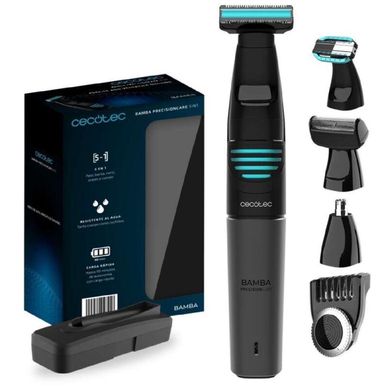 Cecotec Multigrooming Trimmer PrecisionCare 5in1 Elektrorasierer. Multifunktion 5 in 1, Gesicht und Körper, Lithium-Akku, 90 Minuten Aurtonomy,