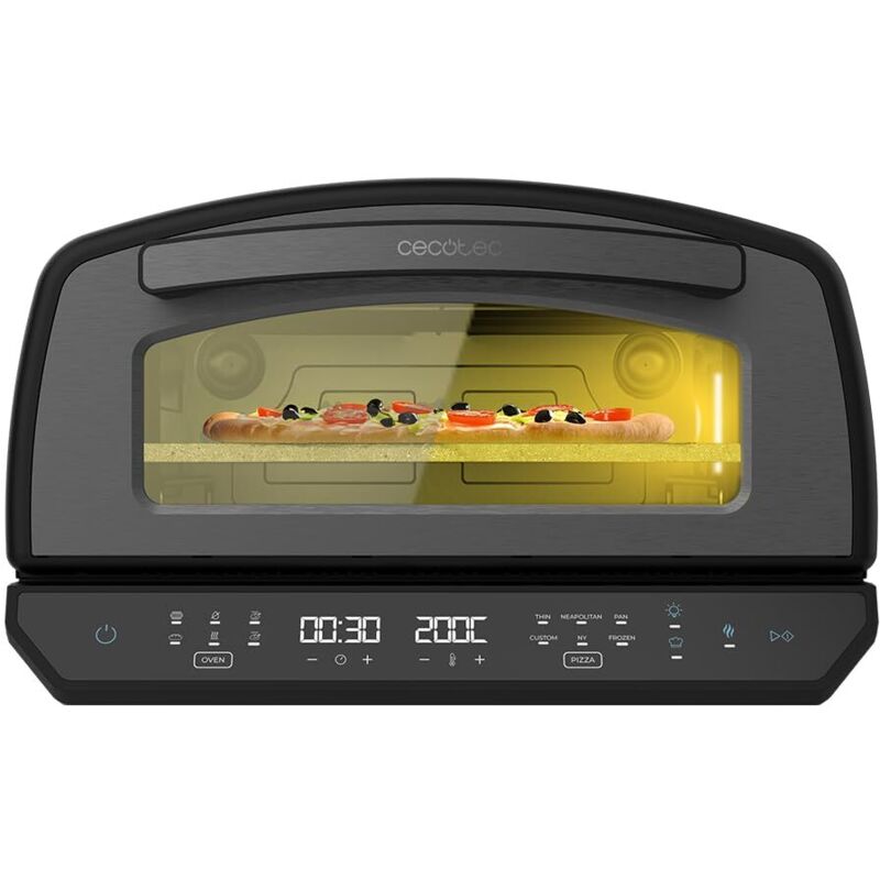 Cecotec - Pizza&Co 500 Multifunktions-Pizzaofen Max. 2200W, 13L, LED-Anzeige, Temperatur 60º-500ºC, Sonderfunktionen, doppeltes Heizelement,