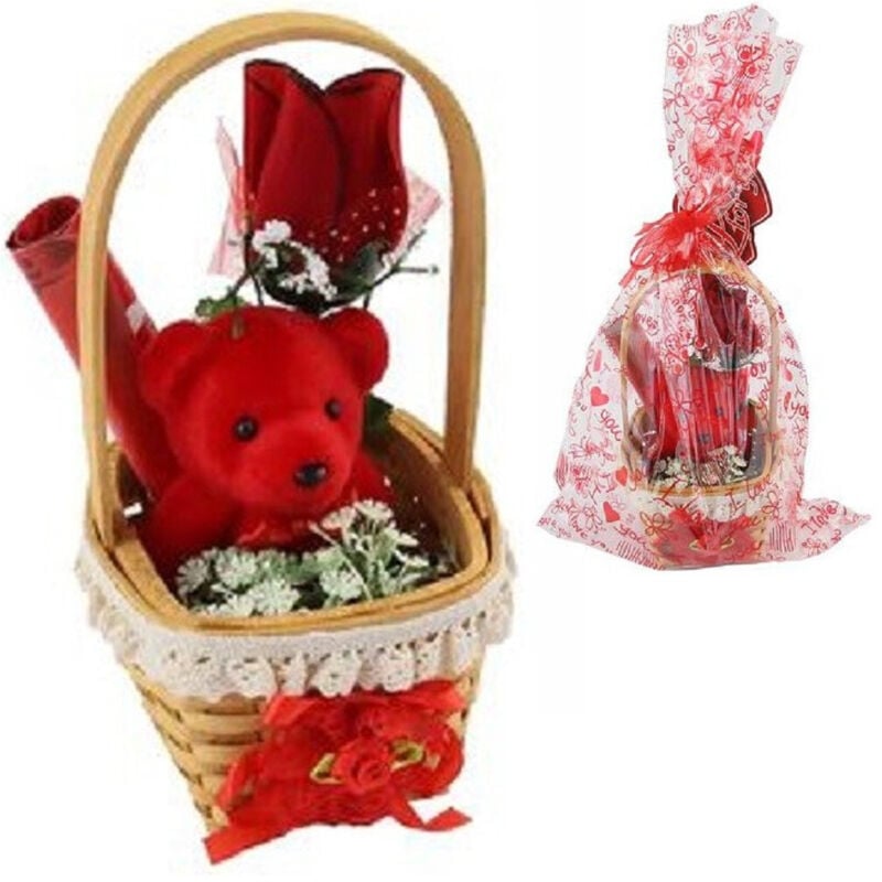 Trade Shop Traesio - Trade Shop - equipment mit pelucle rosso idea valentino fiori confezione 63294 -