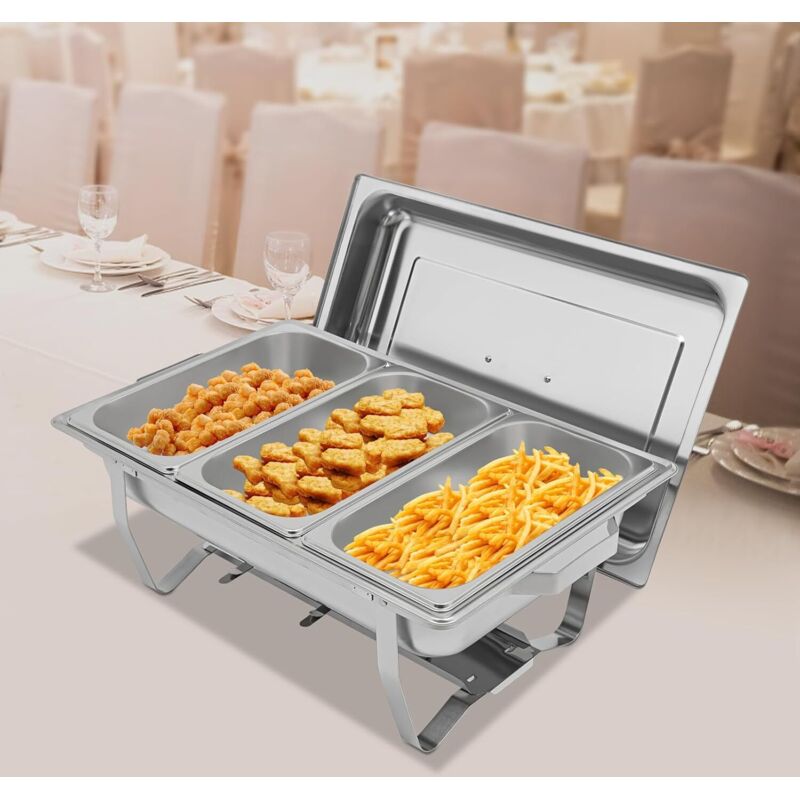 Chafing Dish, 5L Essen Warmhalten Behälter Buffet Wärmebehälter für Speisen Warmhaltebehälter Speisenwärmer für Catering, Buffet, und Hochzeitsfeste