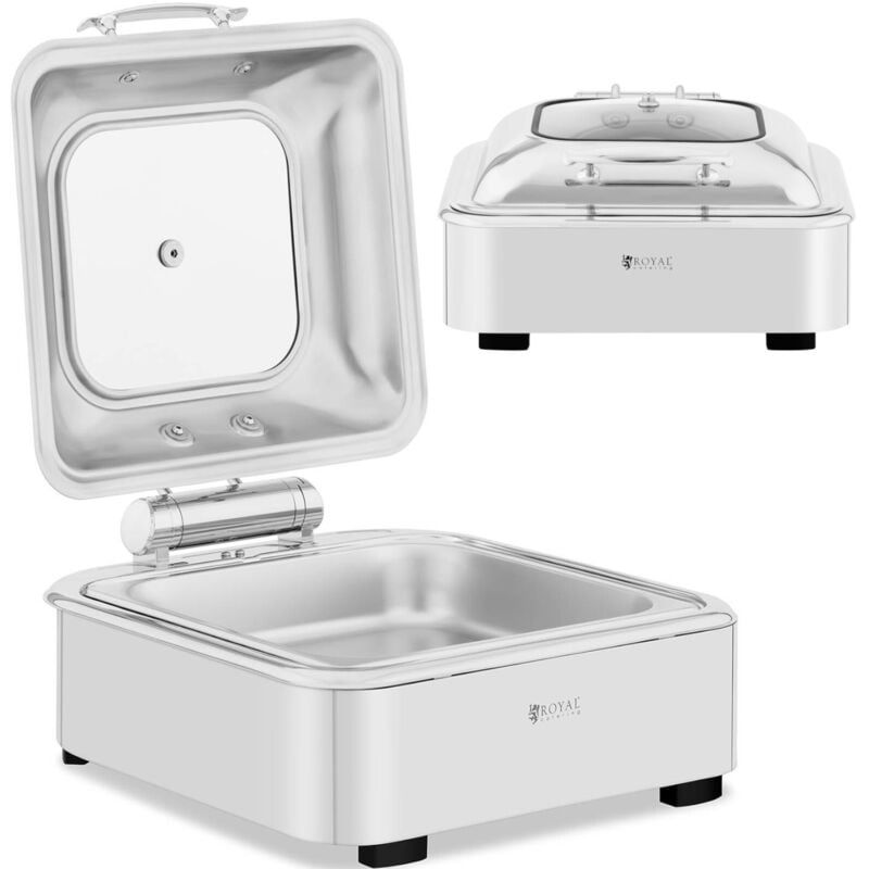 Royal Catering - Chafing Dish Warmhaltebehälter Rechaud gn 2/3 5,3 l Sichtfenster