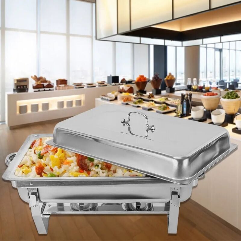 Chafing Dish Speisenwärmer Rechaud Wärmebehälter Warmhaltebehälter Edelstahl für Buffets, Hotelfrühstücksbereiche, Catering, Partys, Hochzeitsbankette