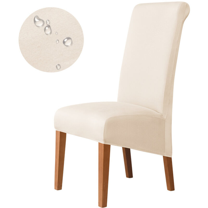 Stuhlhussen für Esszimmerstühle, weicher Stretch-Sitzbezug für große Esszimmerstühle, abnehmbarer, waschbarer Parsons-Stuhlschoner, 2 Stück, Weiß