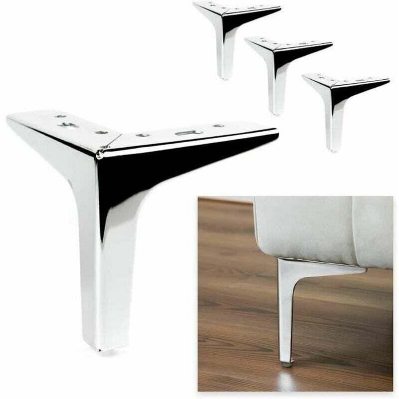 Möbelbeine, Set mit 4 Möbelbeinen aus Metall, 15 cm hoch, moderner Stil, dreieckig, für Schränke, Kleiderschränke, Sofas