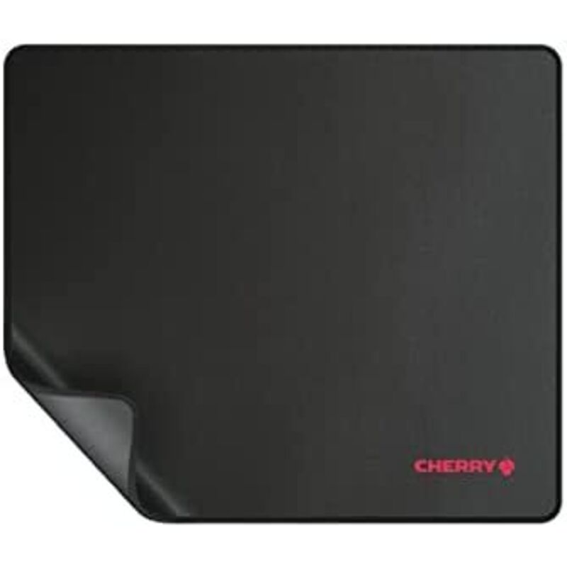 CHERRY MP 1000, Premium Mousepad XL, 30 cm x 35 cm, genähte Kanten, geeignet für alle Maussensoren, rutschfest, aufrollbar, Schwarz
