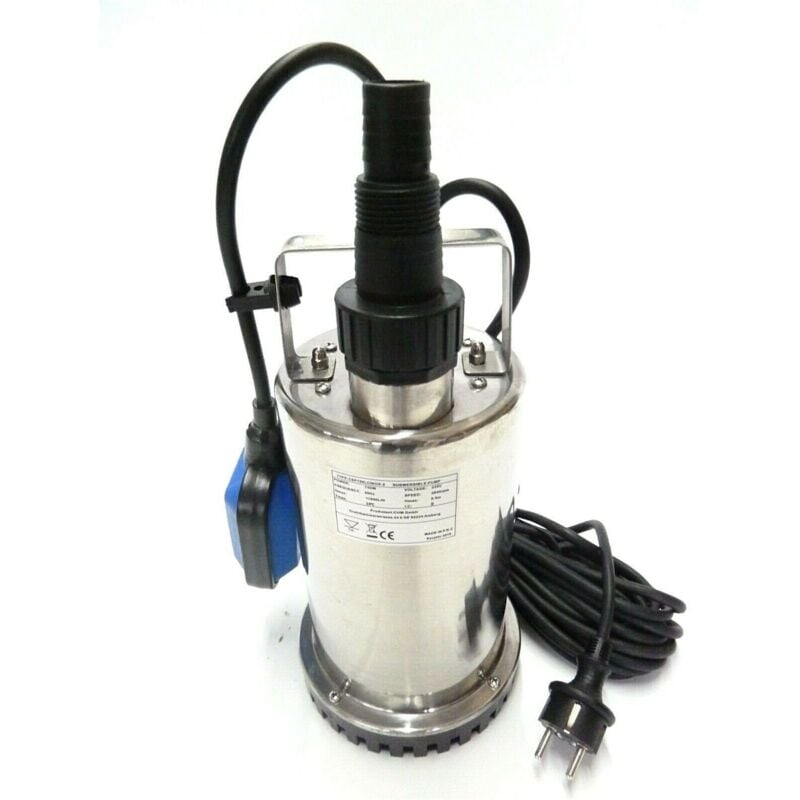 CHM - GmbH® Flachsaugpumpe Edelstahl 750 Watt Kellerpumpe, 8400 L/h Tauchpumpe, Poolpumpe