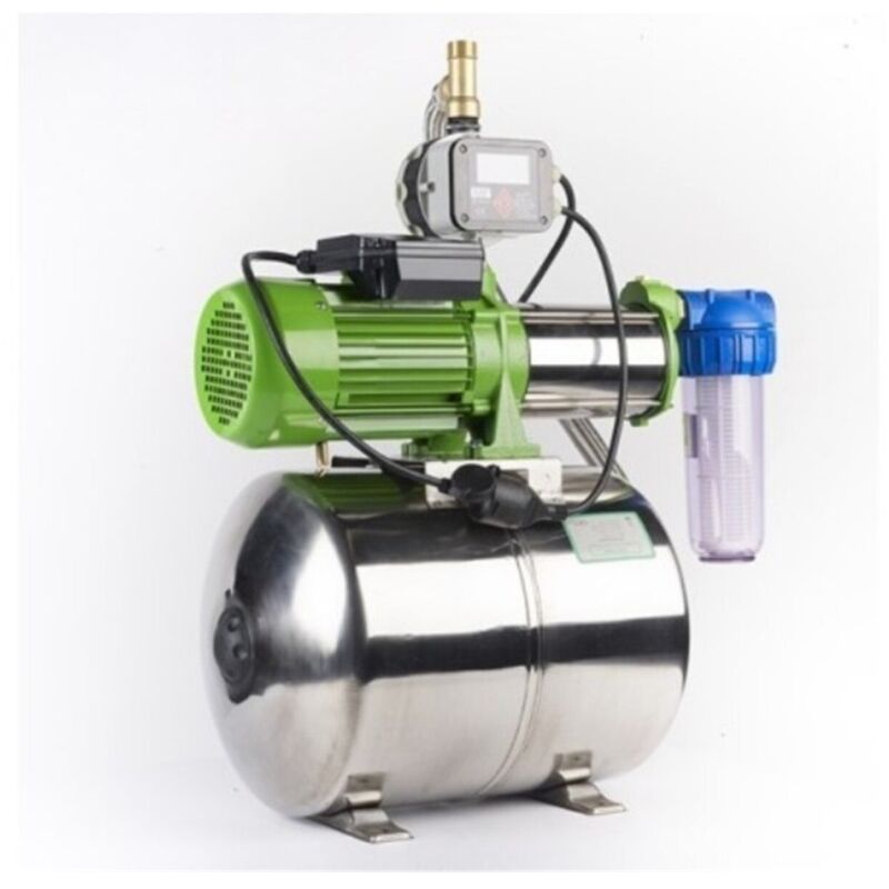CHM GmbH Hauswasserwerk® 50 L Edelstahl Gartenpumpe Edelstahl 2100 Watt, 7,8 Bar mit Druckschalter