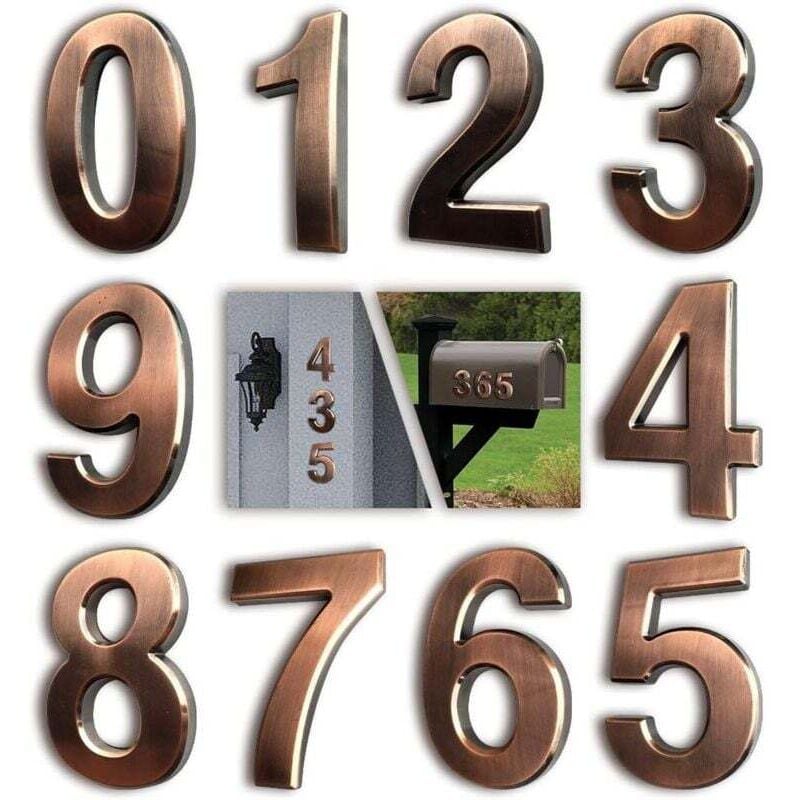 CHOYCLIT 10 Stück Hausnummern Briefkastennummern Selbstklebende Türnummern 0-9 Adressnummern Hausnummernschild für Tür Haus Wohnung Hotel Ziffern