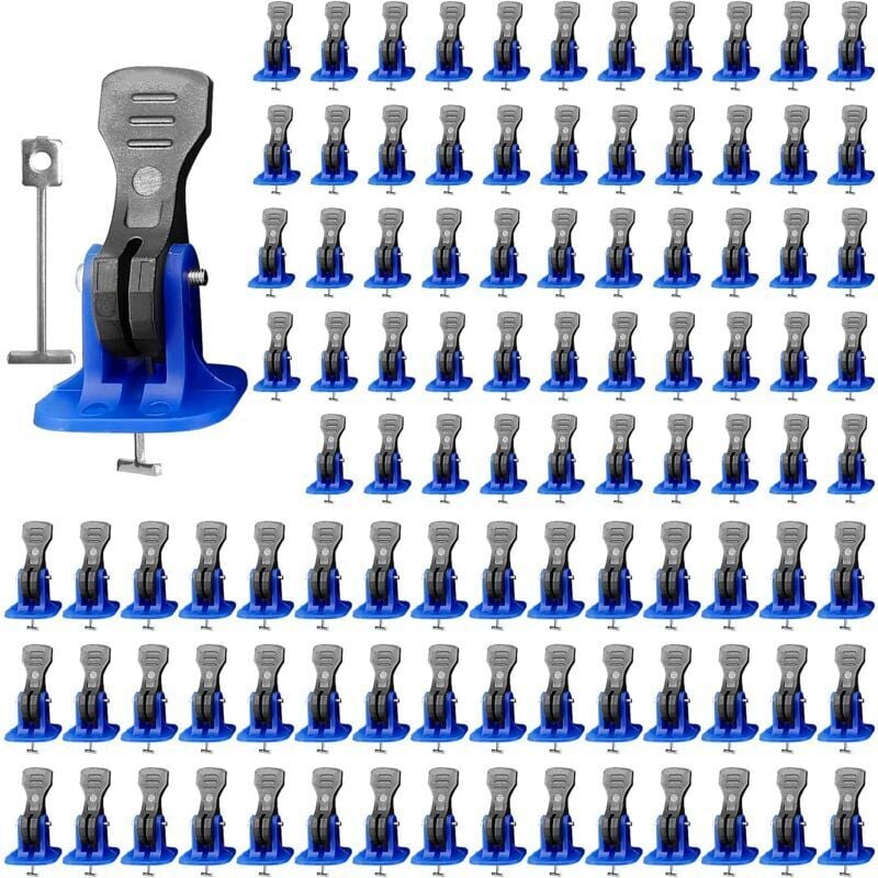 CHOYCLIT 100 Stück Fliesen-Nivellierkeile, Fliesen-Nivelliersystem-Set, mit 100 Ersatz-Stahlnadeln, für die Installation von Boden- und Wandfliesen –