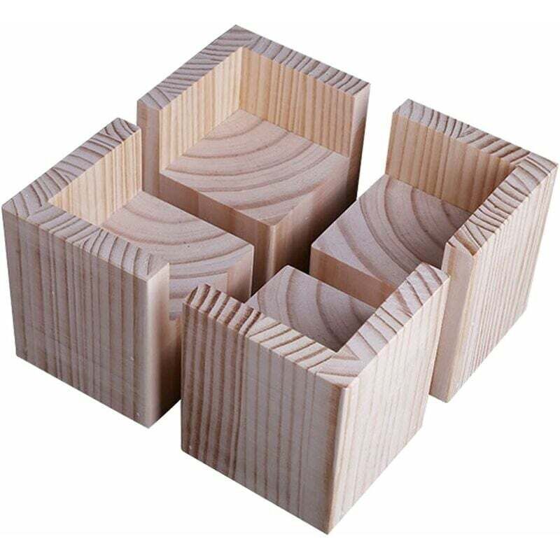 CHOYCLIT 4er-Pack Möbelerhöhungen, Holzmöbelerhöhungen, Schreibtisch- und Betterhöhungen, Möbelhebefüße bis zu für Schreibtisch, Tisch und Bett